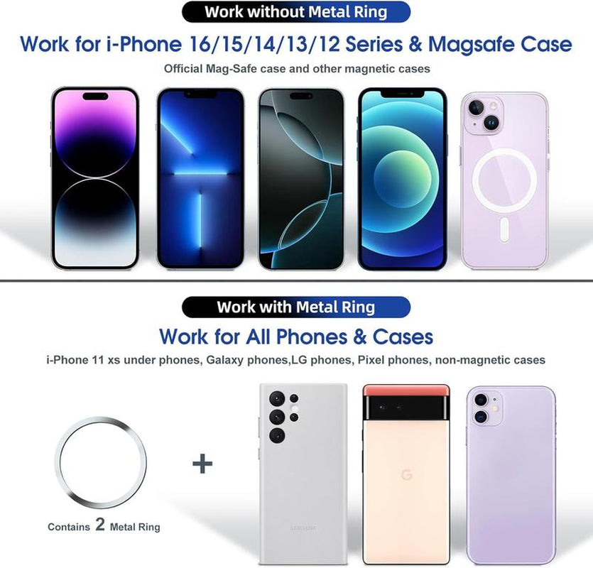 Magnetic Phone Holder Stand, Adjustable & Foldable, Strong Suction Cup, Vacuum Adsorption, Portable Multifunctional Mobile Phone Stand for Ca