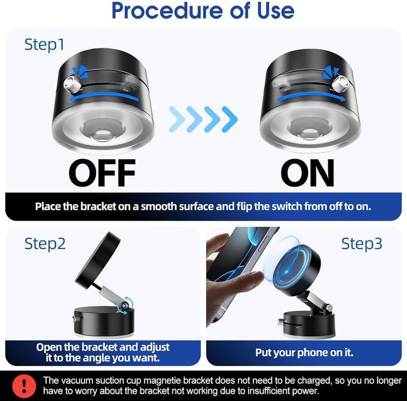 Magnetic Phone Holder Stand, Adjustable & Foldable, Strong Suction Cup, Vacuum Adsorption, Portable Multifunctional Mobile Phone Stand for Ca