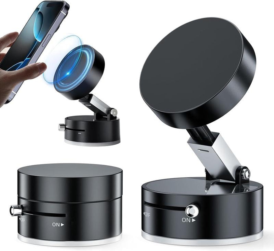 Magnetic Phone Holder Stand, Adjustable & Foldable, Strong Suction Cup, Vacuum Adsorption, Portable Multifunctional Mobile Phone Stand for Ca