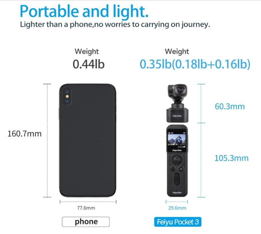 Pocket 3 Gimbal Camera,4K 60FPS Camera with Handheld 3-Axis Stabilizer,Wireless Remote Control Action Camera, AI Tracking, Detachable Handle, Magnet Base Gift Indoor Mini Camara